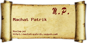 Machat Patrik névjegykártya