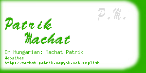 patrik machat business card